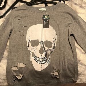 Blooming Jolly- Skull crewneck, Size S. Never worn, still has tags.